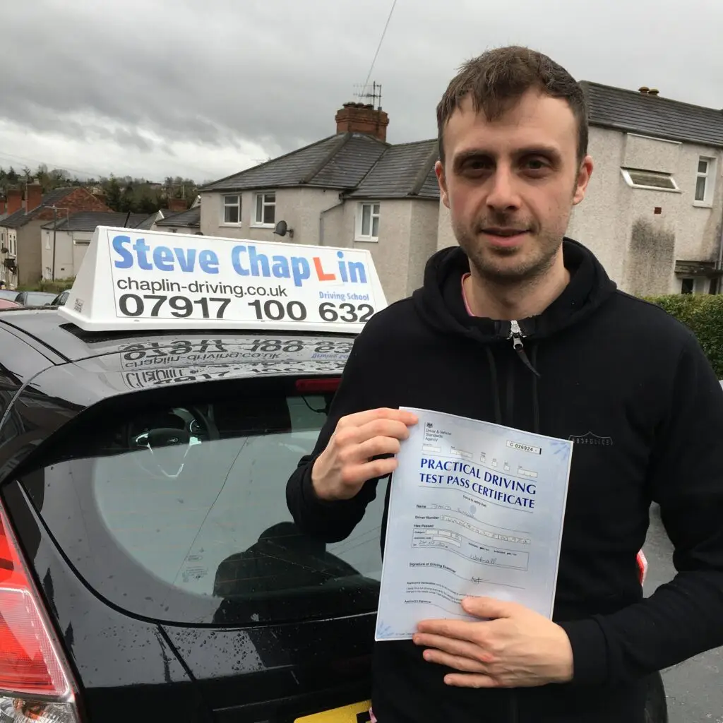 Dave Sumner passing his driving test after taking driving lessons in Langley Mill with Steve Chaplin School.