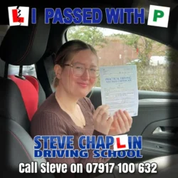 Congratulations to Millie Twells on passing her driving test at Chilwell Test Centre 🎉🚗 Millie Twells holding her driving test pass certificate after automatic driving lessons in Ilkeston.