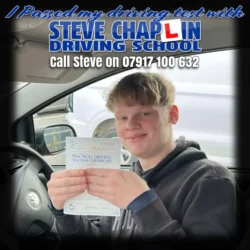 Congratulations to James Chippendale-Scott on passing his driving test at Ashfield Test Centre! 🎉🚗 James Chippendale-Scott holding his driving test pass certificate after driving lessons in Codnor.