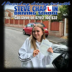 Congratulations to Ellie Ball on passing her driving test at Chilwell Test Centre! 🎉🚗 Ellie Ball holding her driving test pass certificate after automatic driving lessons in Ilkeston.